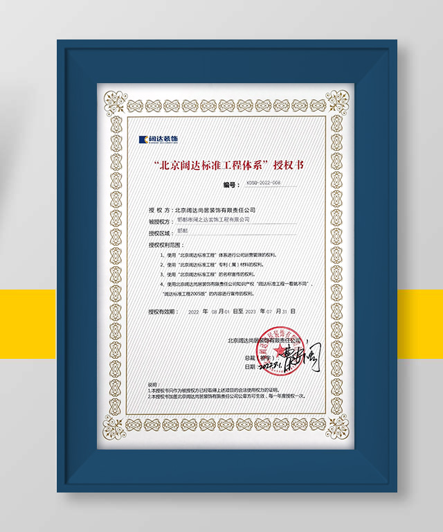 闊達授權證書