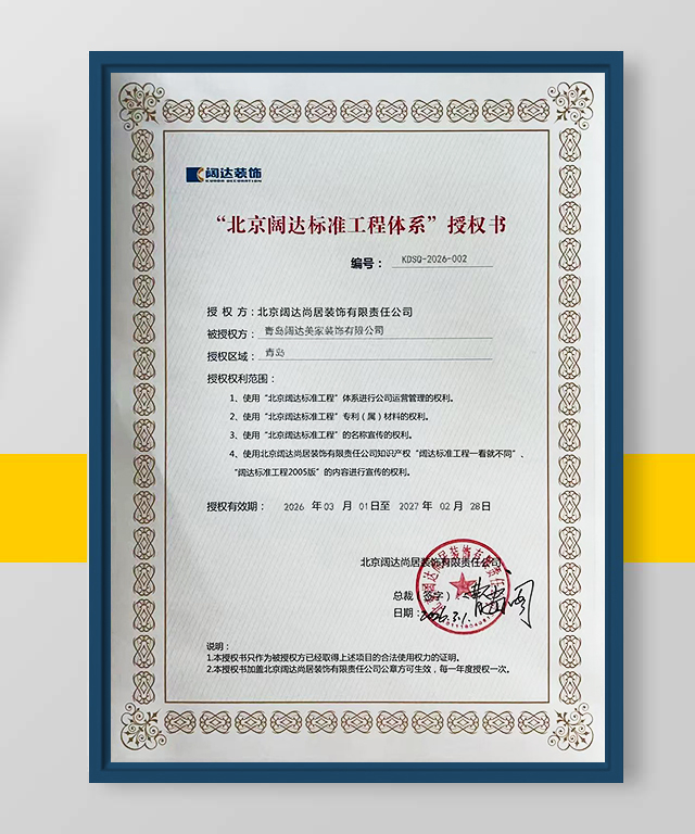 闊達授權證書